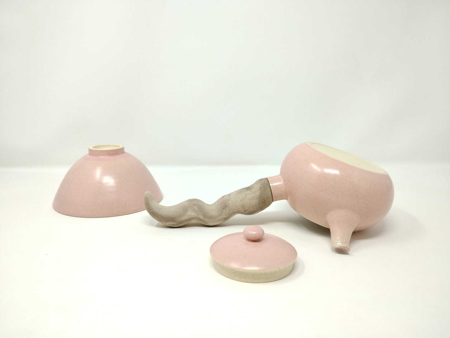 420ml Pink Kyusu with a matching bowl