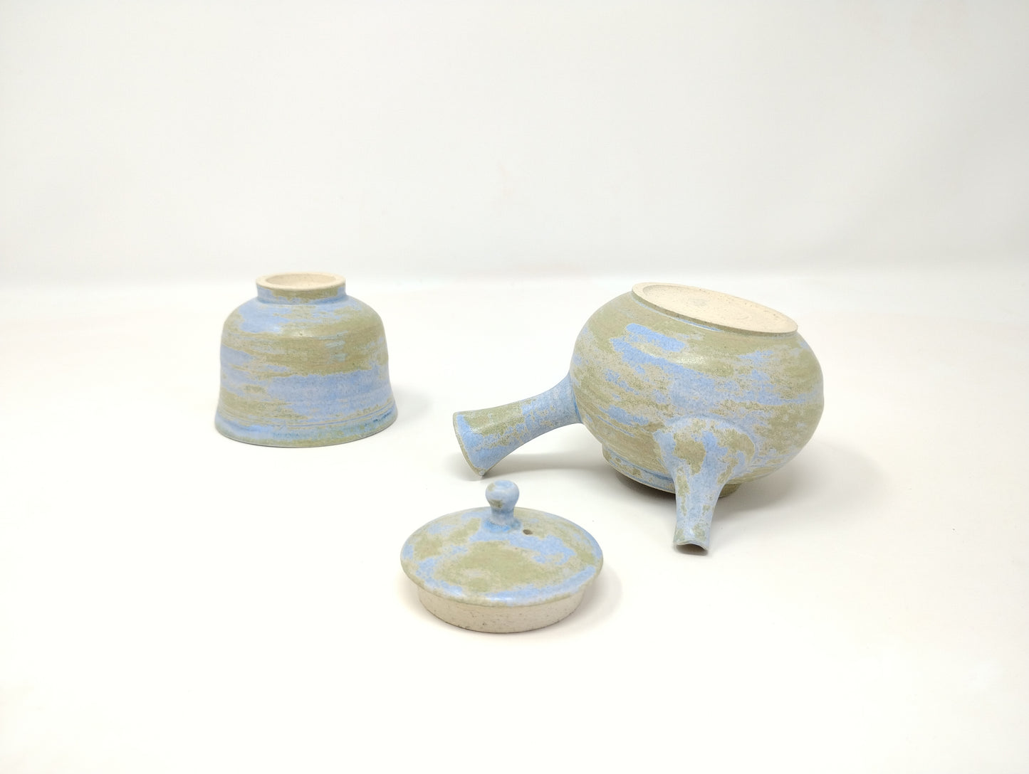 120ml Blue Kyusu with a matching cup