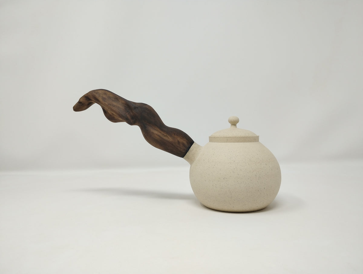 370ml Eggshell White Kyusu with a matching bowl