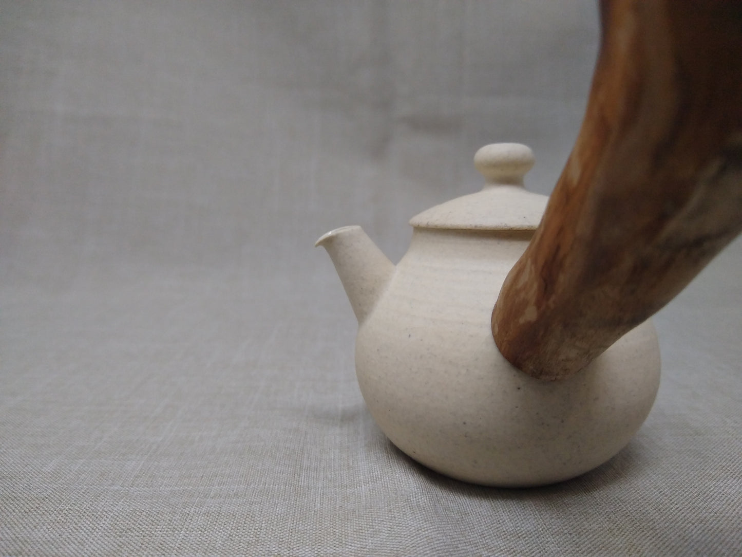 80ml Eggshell White Kyusu and a matching bowl