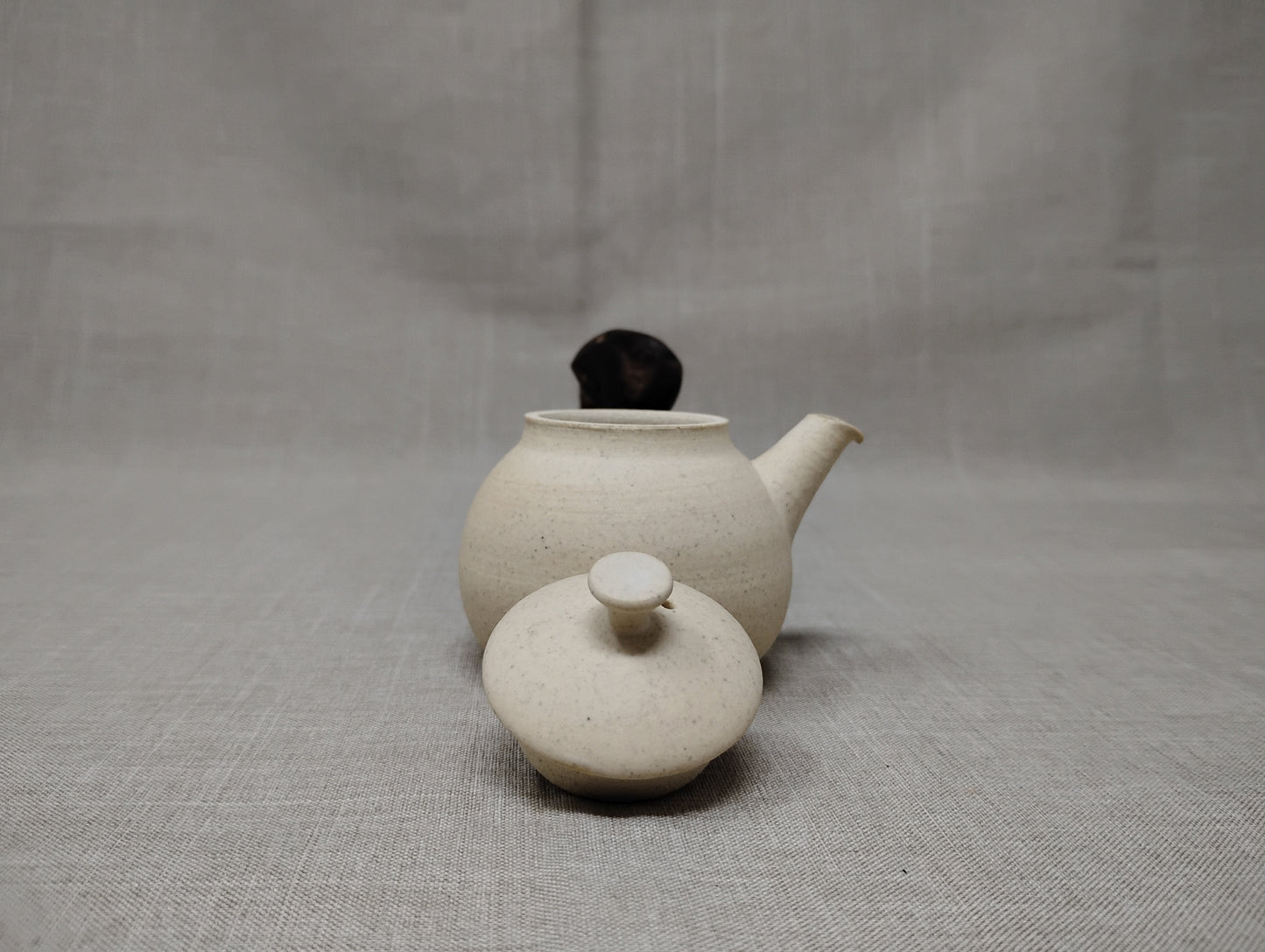 65ml Eggshell White Kyusu and a matching cup