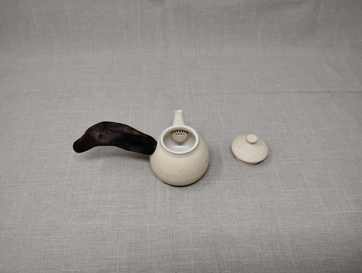 65ml Eggshell White Kyusu and a matching cup