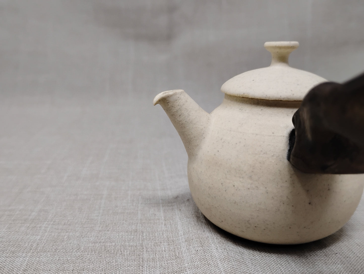 65ml Eggshell White Kyusu and a matching cup