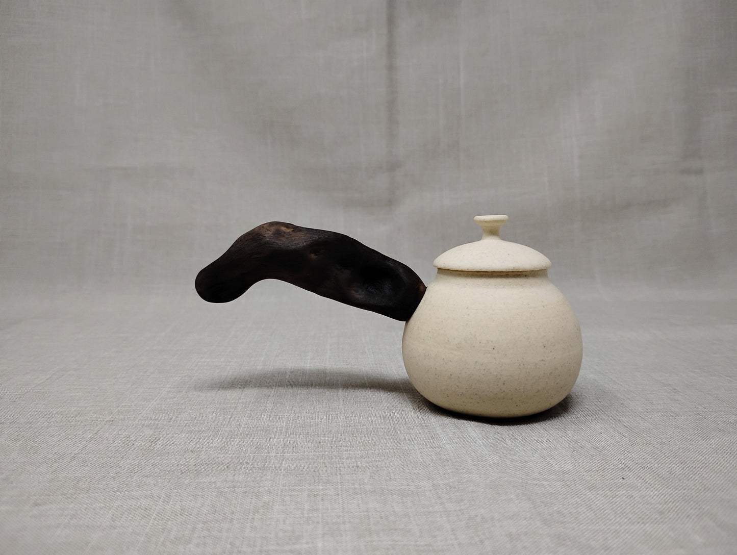 65ml Eggshell White Kyusu and a matching cup