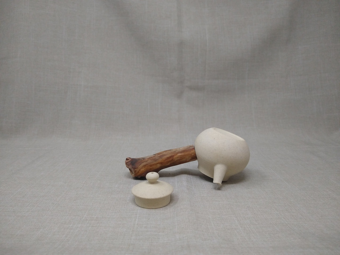 80ml Eggshell White Kyusu and a matching bowl
