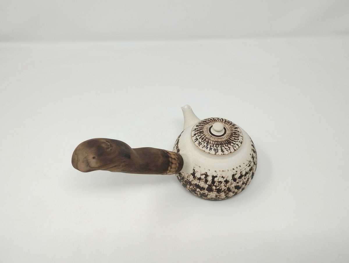 290ml Chattered Porcelain Kyusu with two matching bowls