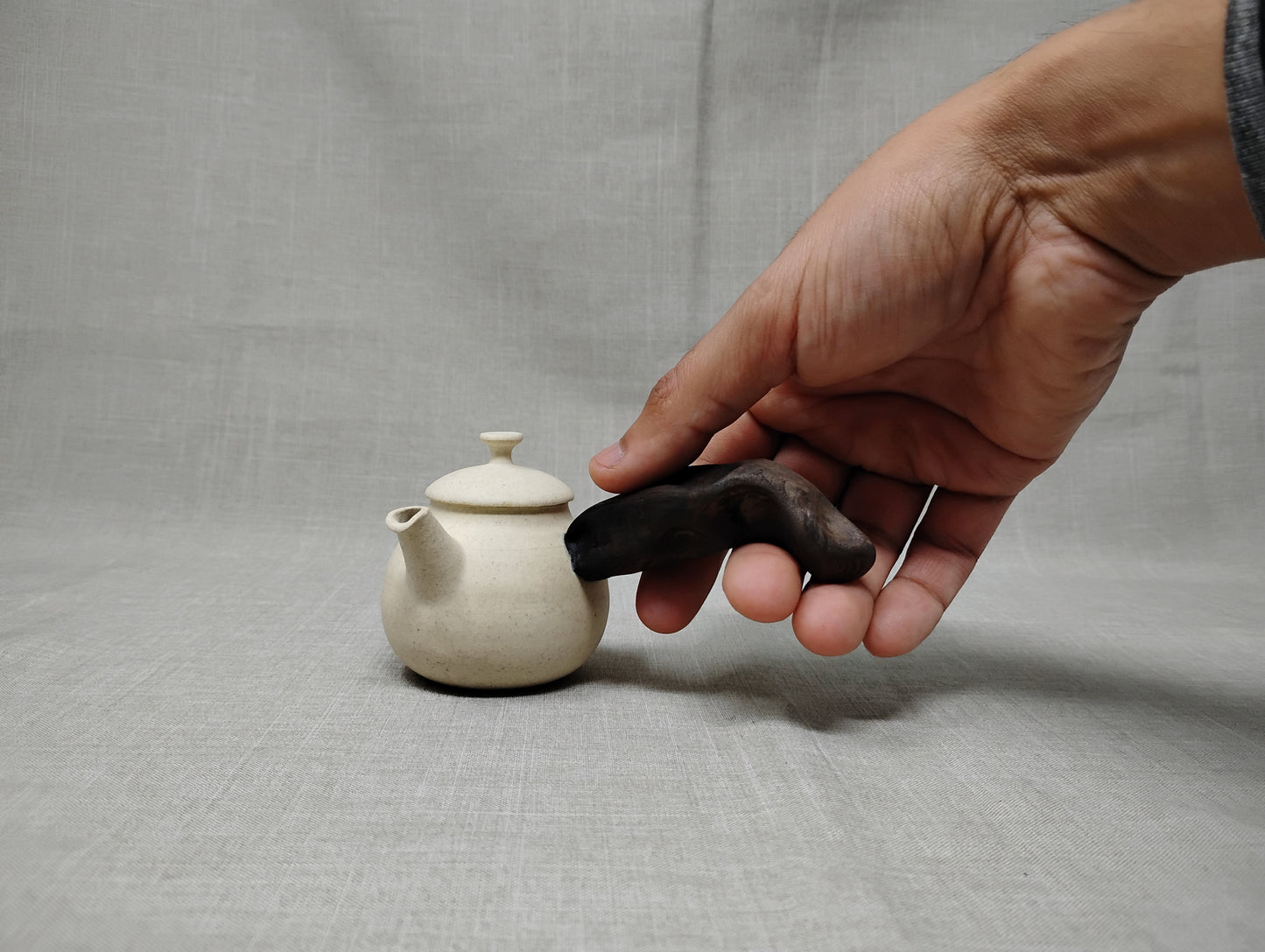 65ml Eggshell White Kyusu and a matching cup