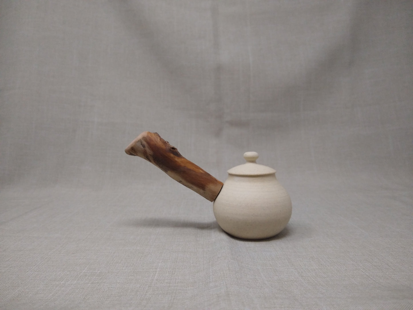 80ml Eggshell White Kyusu and a matching bowl