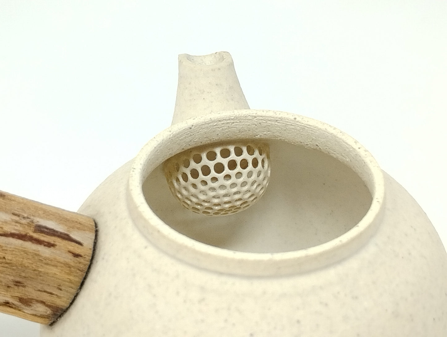 120ml Eggshell White Kyusu and a matching cup
