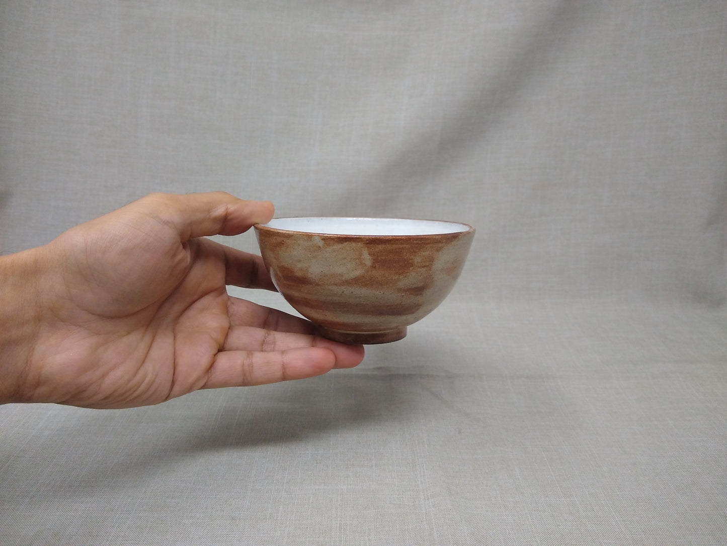 Two 250ml Shino tea bowls