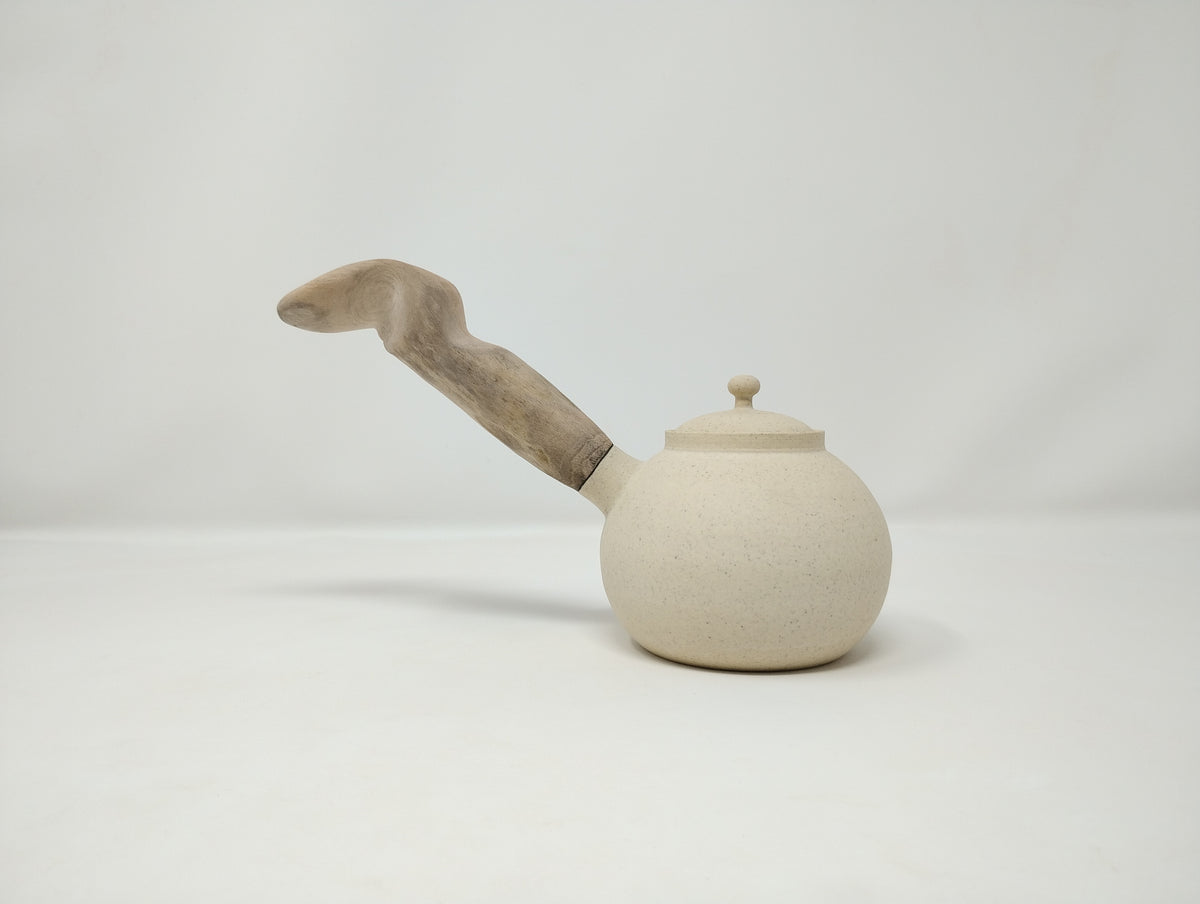 390ml Eggshell White Kyusu with a matching bowl