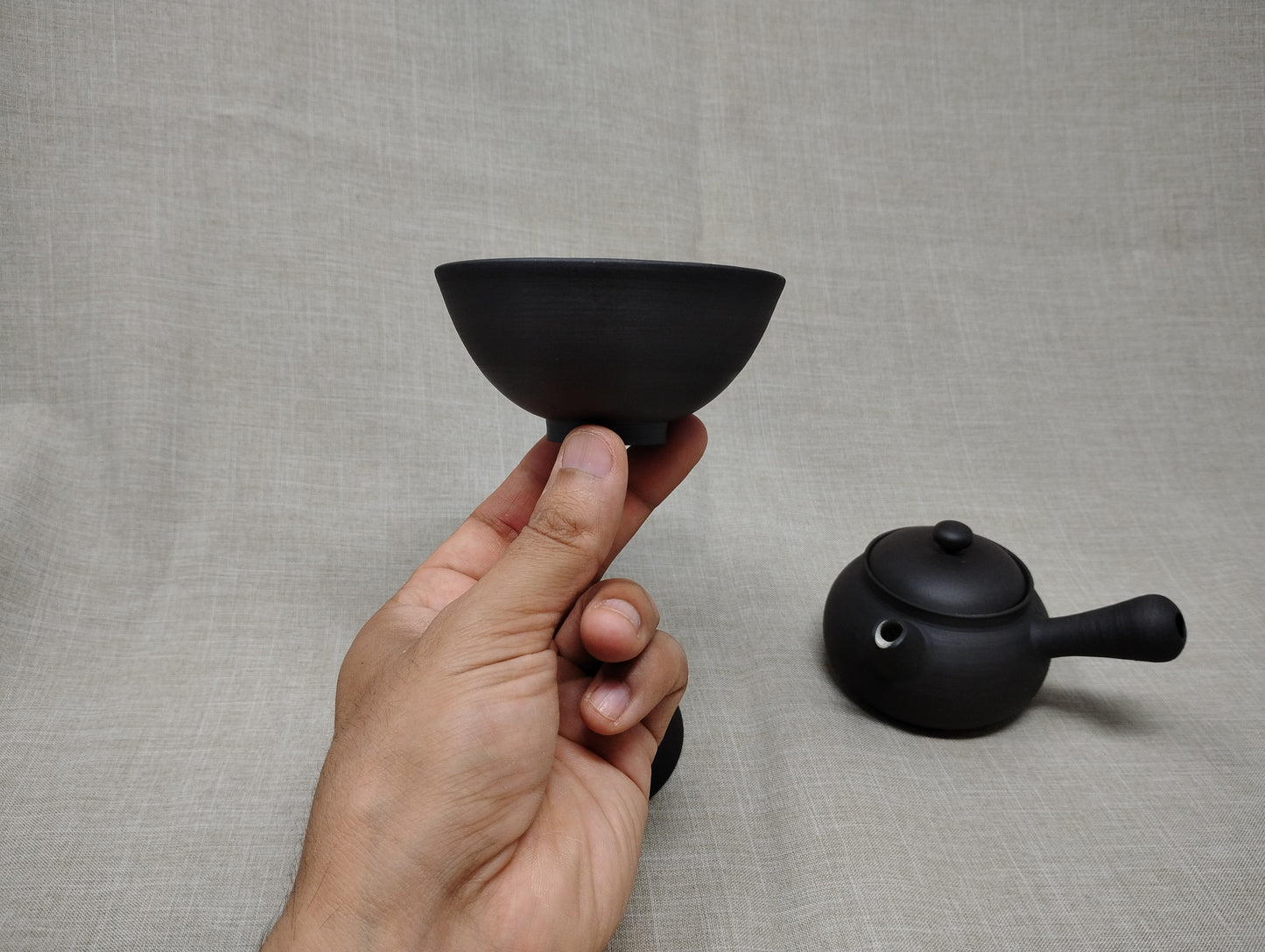 110ml Black Kyusu with two matching cups