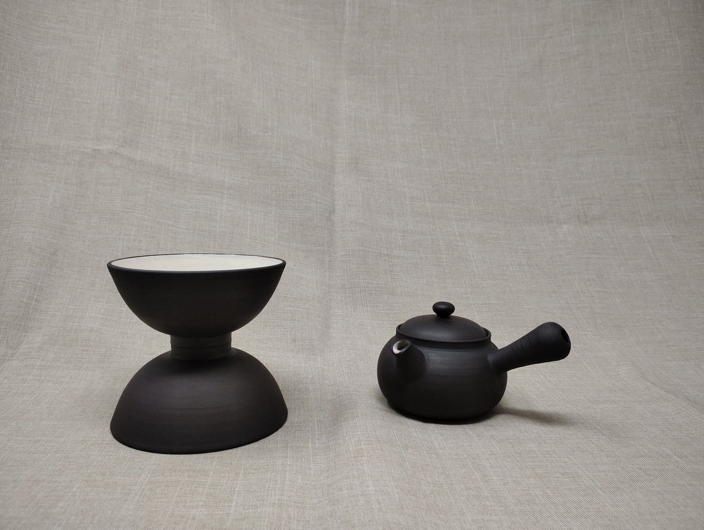 110ml Black Kyusu with two matching cups