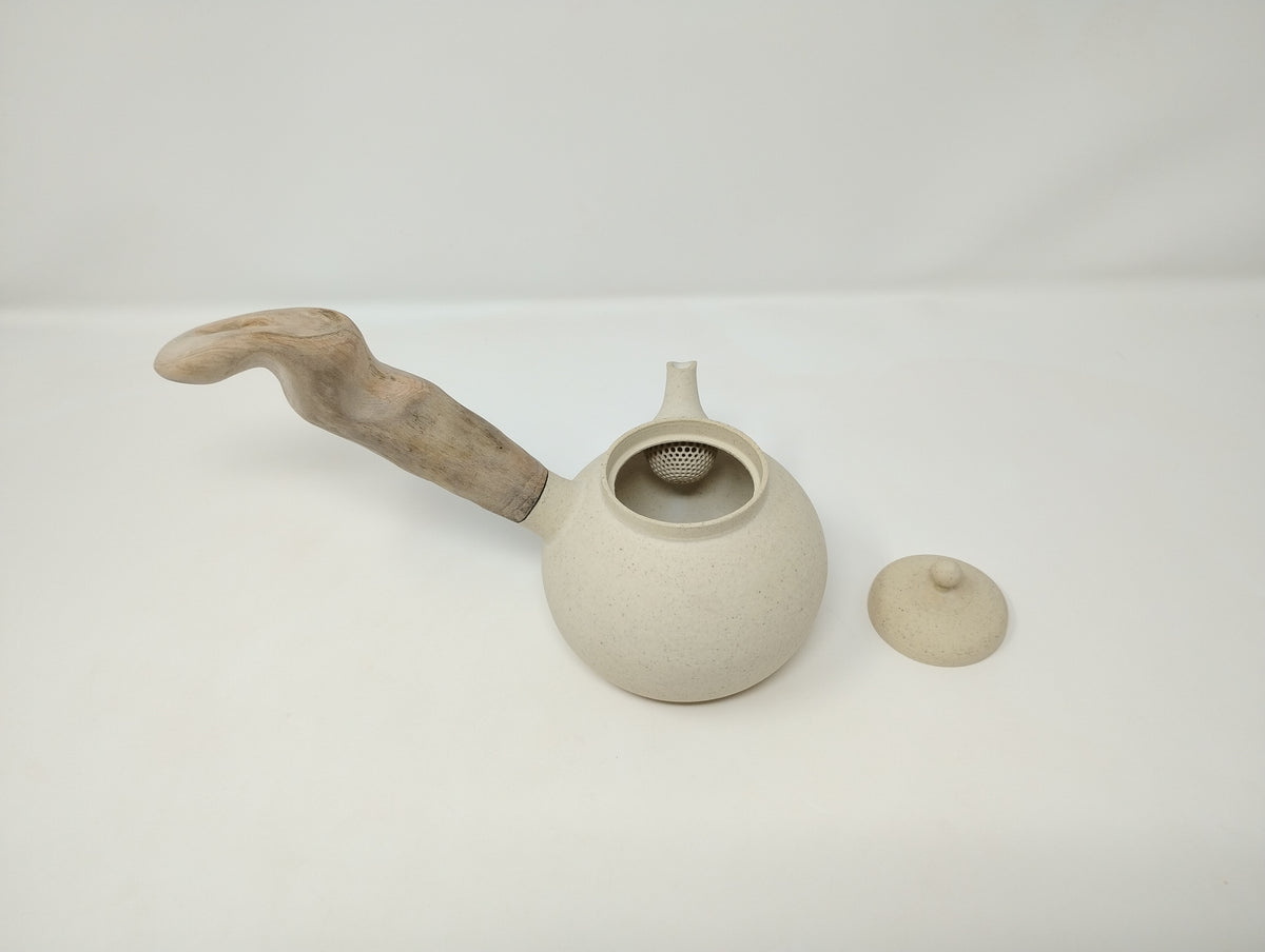 390ml Eggshell White Kyusu with a matching bowl