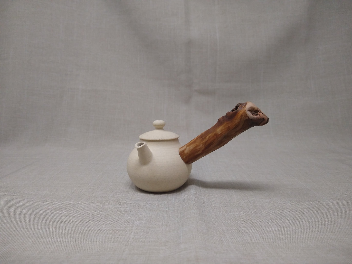80ml Eggshell White Kyusu and a matching bowl