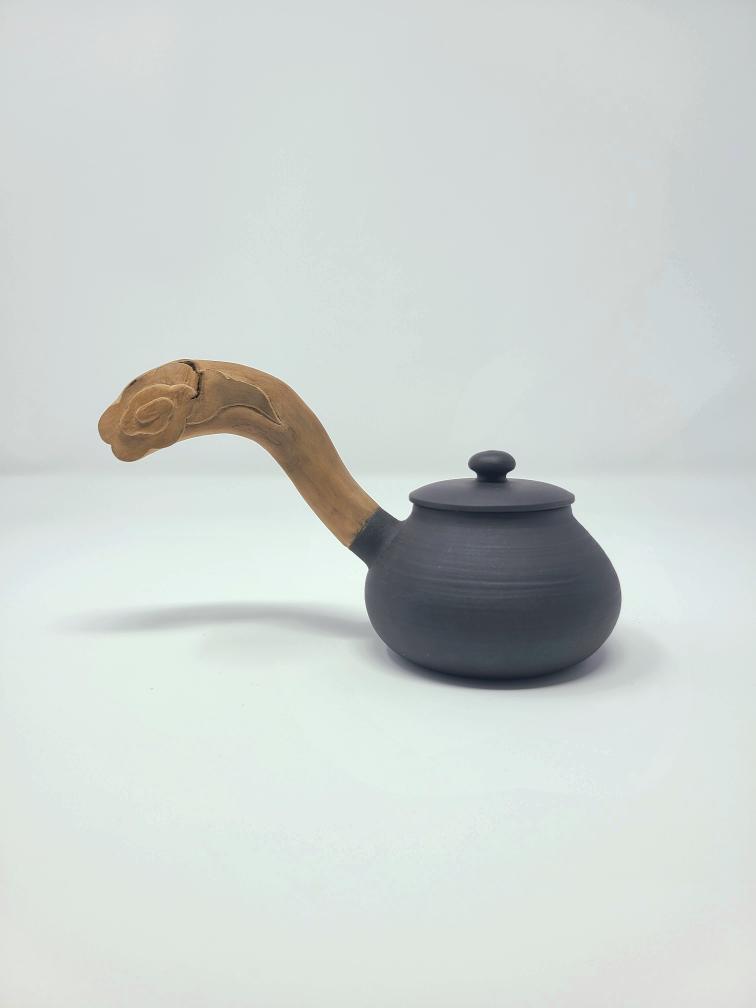90ml "Yún" Black Kyusu with a pitcher and matching cup