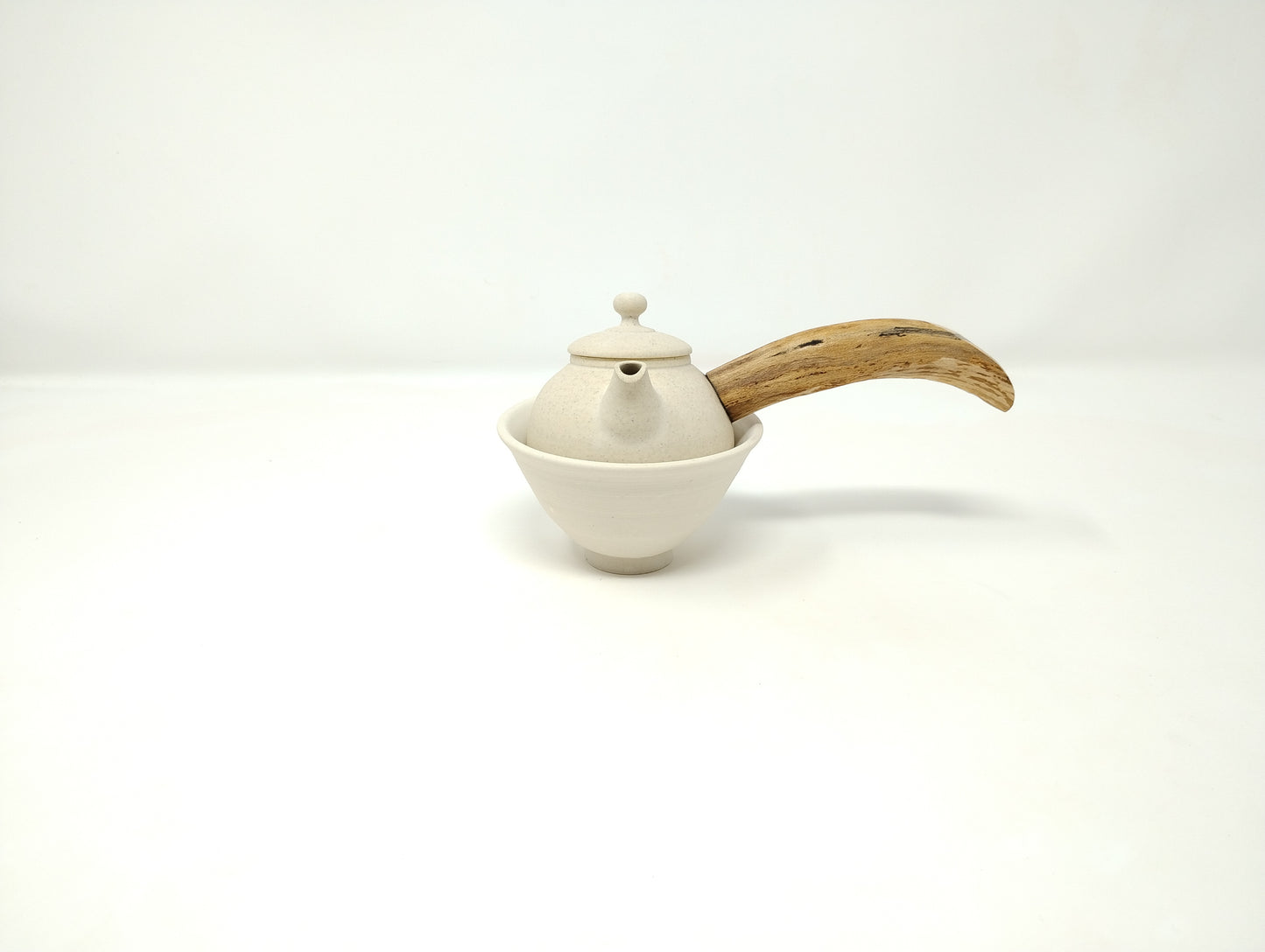 120ml Eggshell White Kyusu and a matching cup