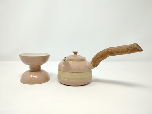 240ml Pink Kyusu with 2 matching cups