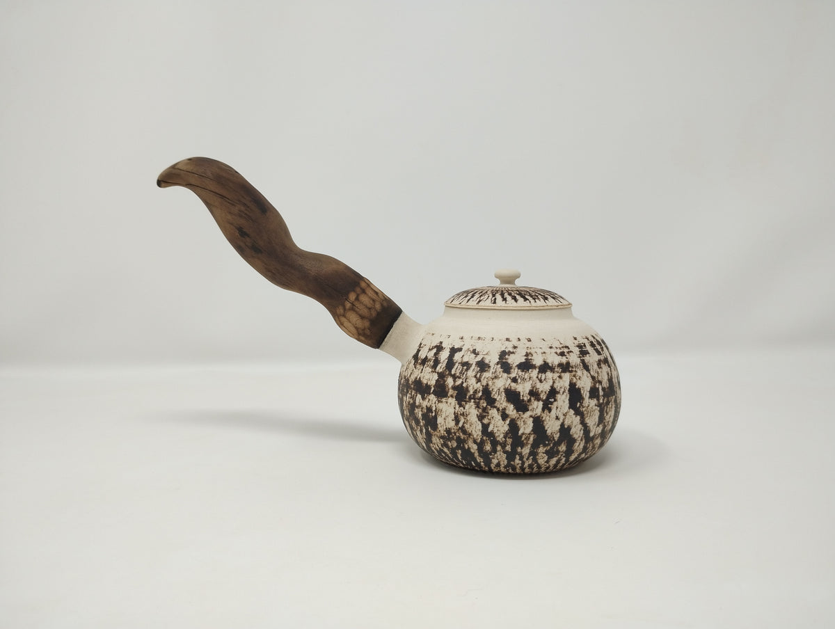 290ml Chattered Porcelain Kyusu with two matching bowls