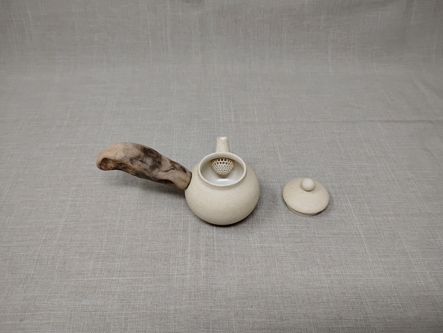 45ml Eggshell White Kyusu and a matching cup