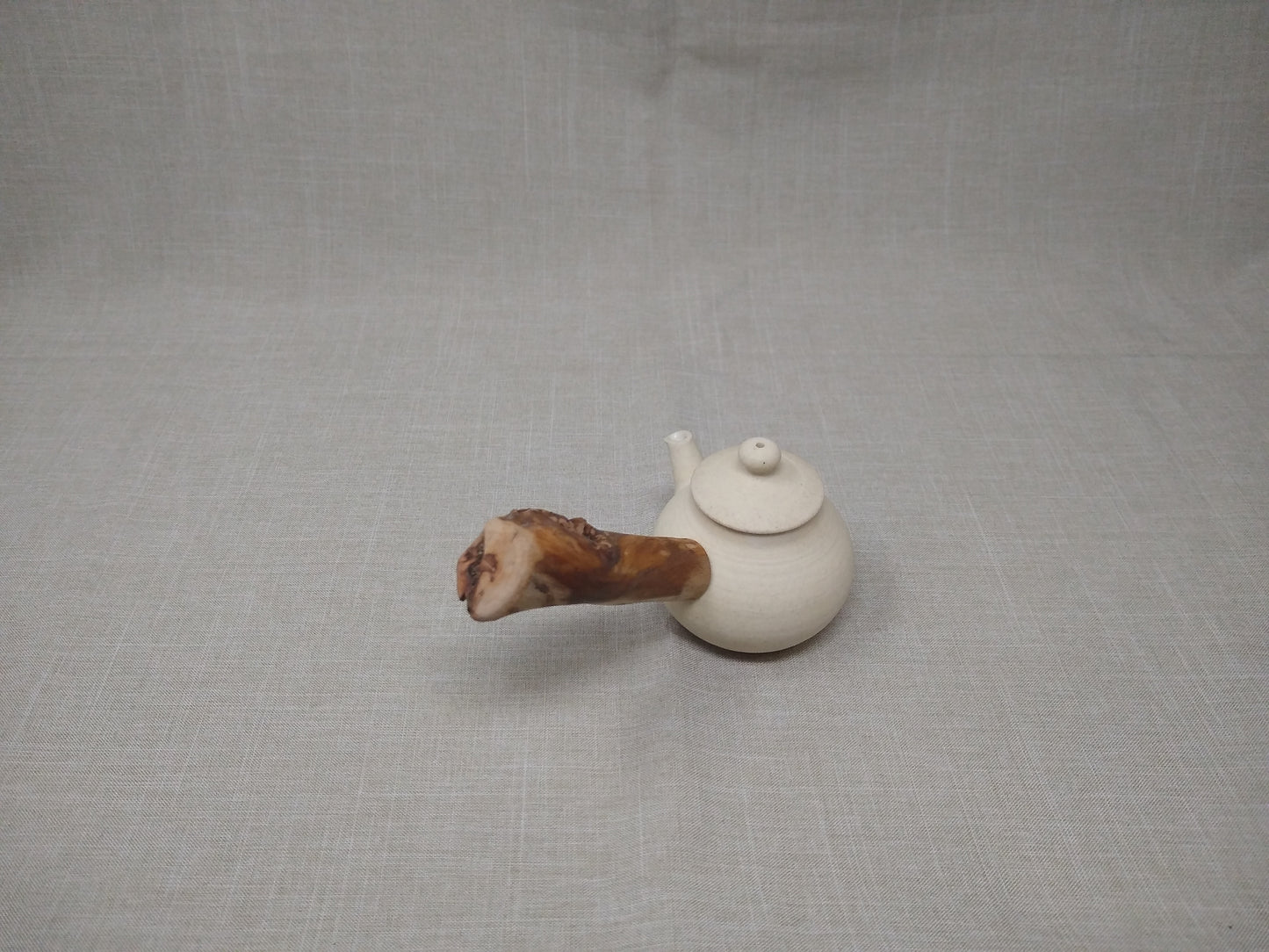 80ml Eggshell White Kyusu and a matching bowl