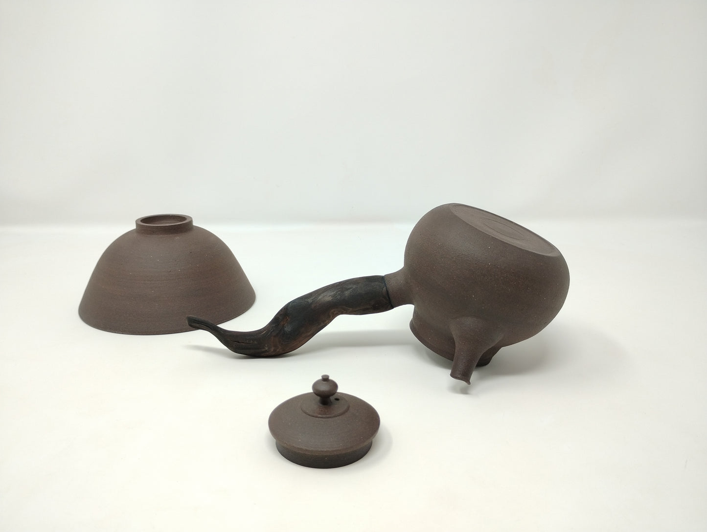 280ml Dark Chocolate Kyusu with a matching bowl