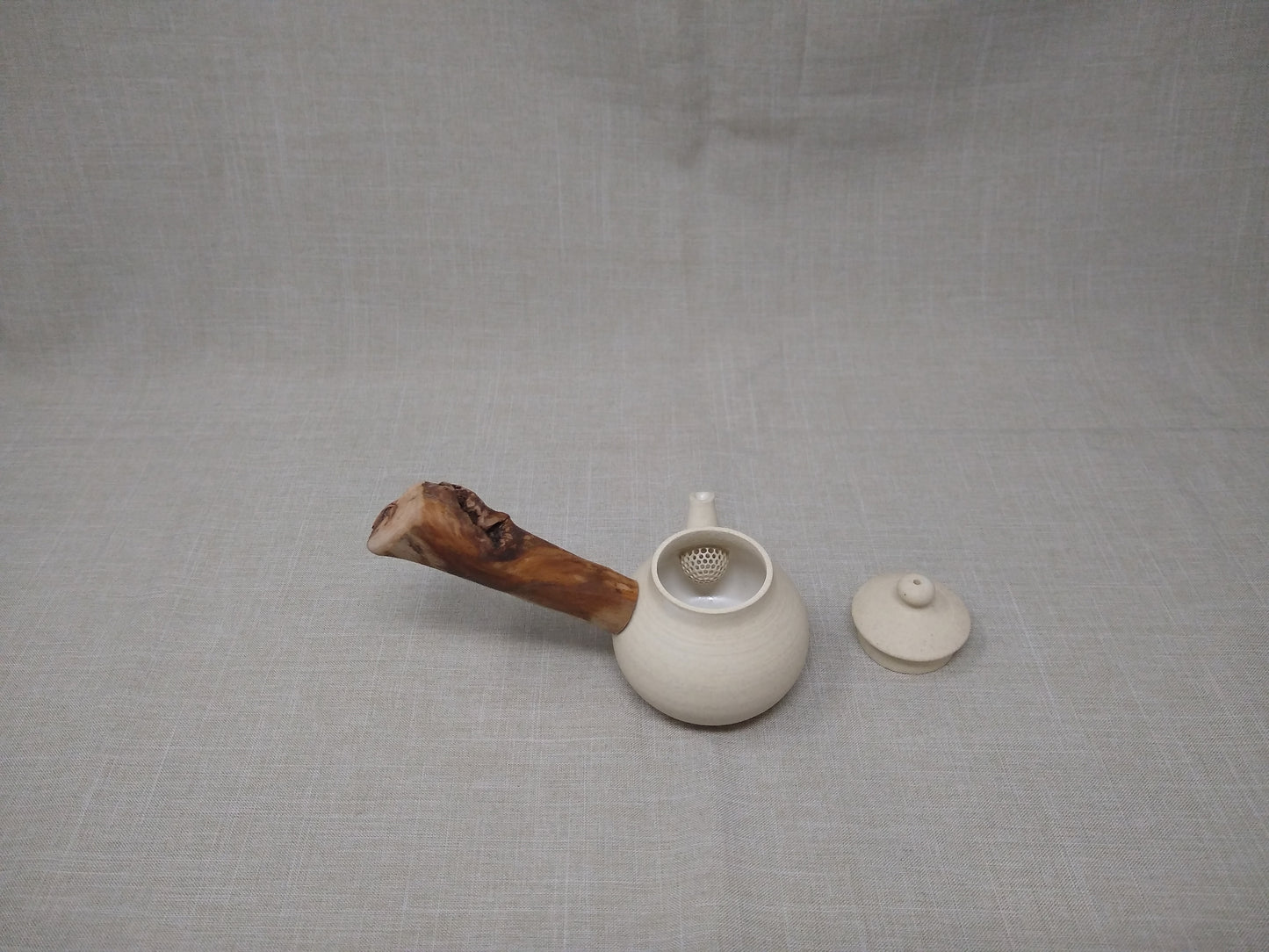 80ml Eggshell White Kyusu and a matching bowl