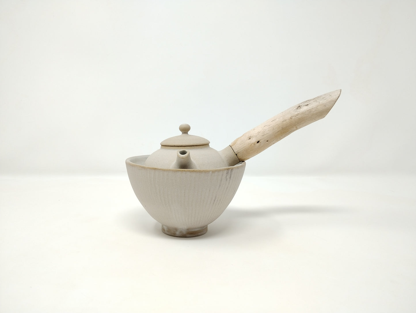190ml "White Ash" Kyusu and a matching bowl