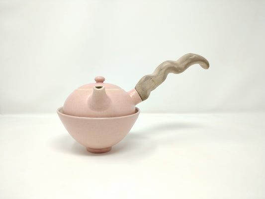 420ml Pink Kyusu with a matching bowl